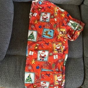 Red Christmas Scrub Top